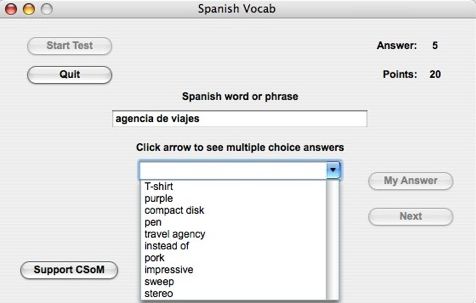 Spanish Vocab 2.1 : Main window