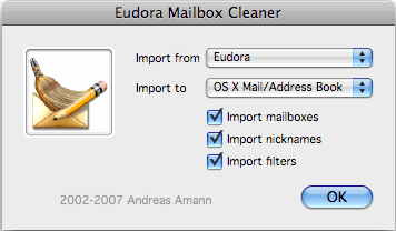 Eudora Mailbox Cleaner 4.9 : Preferences Menu