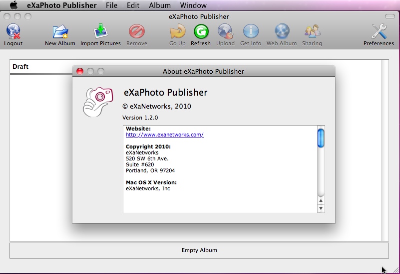 eXaPhoto Publisher 1.2 : Main window