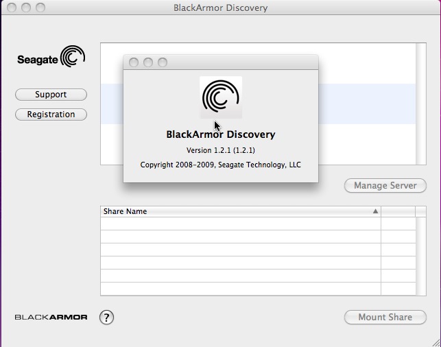 BlackArmor Discovery 1.2 : Main window