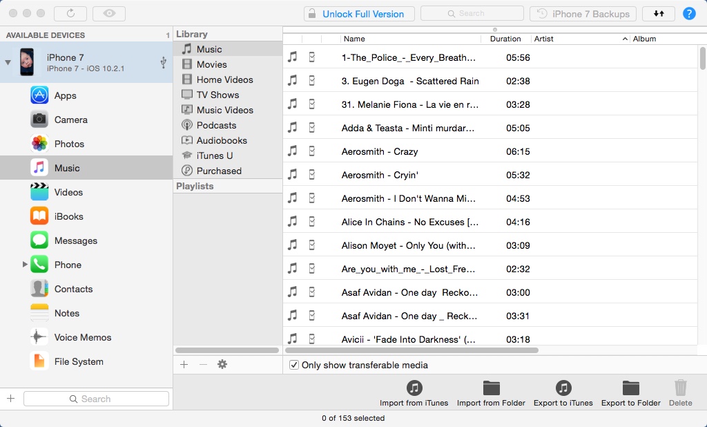 iMazing 2.2 : Checking iOS Music Files