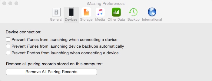 iMazing 2.2 : Configuring Devices Settings
