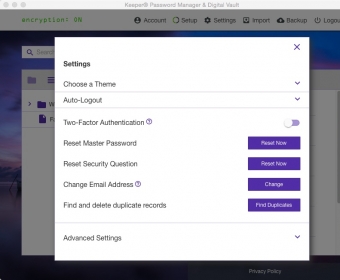 Settings Window