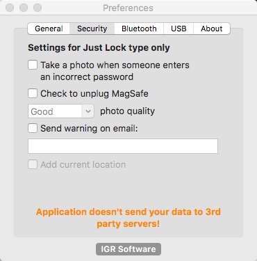 Lock Me Now 1.4 : Configuring Security Settings
