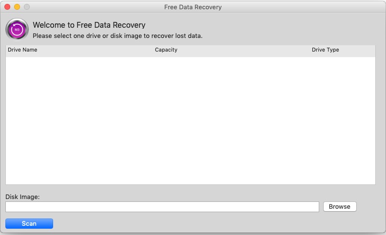 Free Data Recovery 5.6 : Welcome Screen