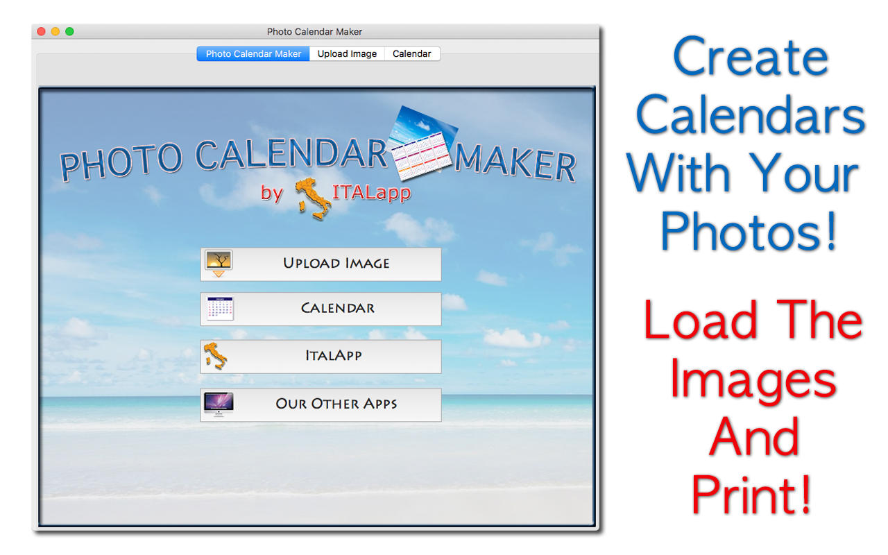 Photo Calendar Maker 1.0 : Main Window