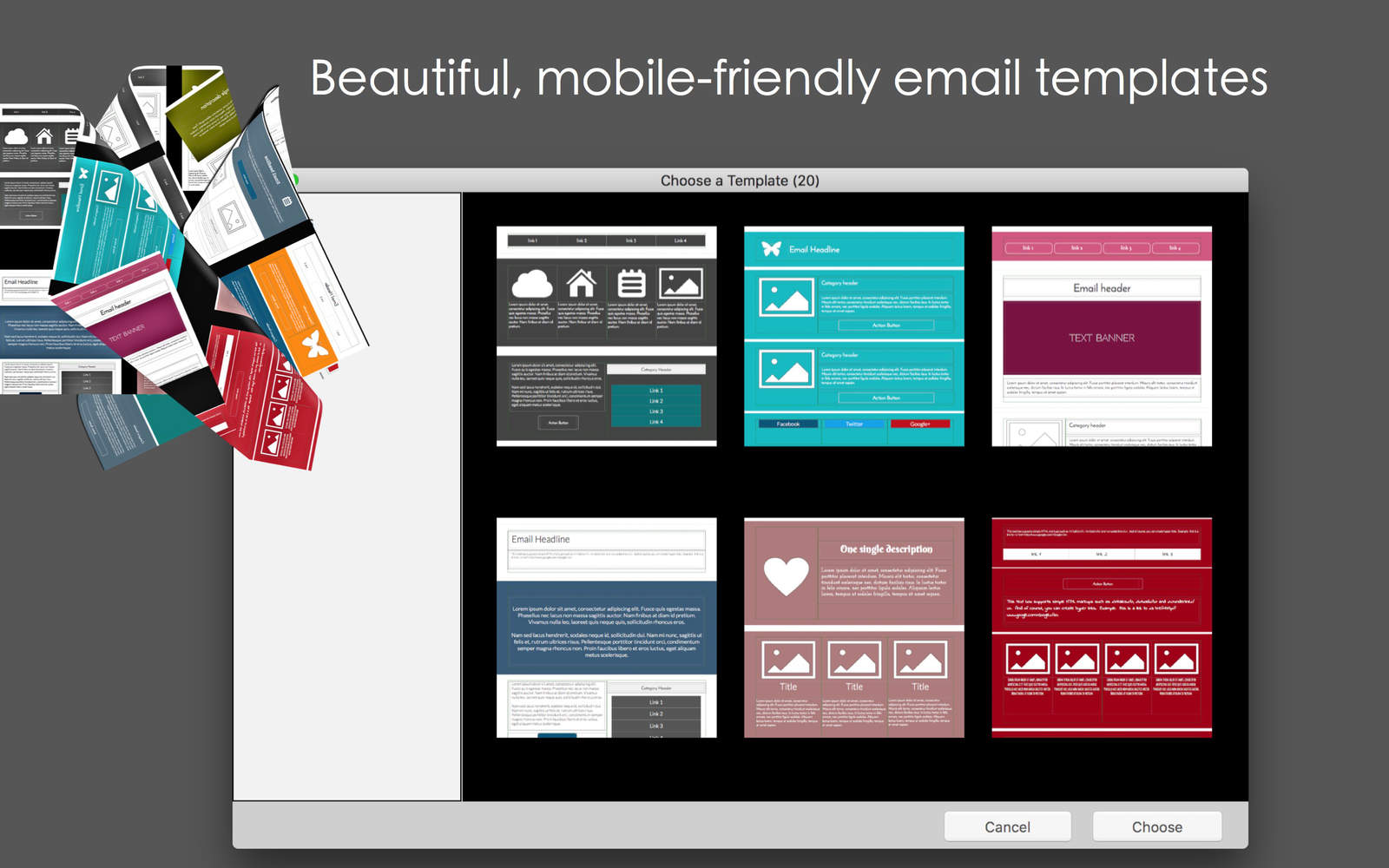 Mobile Email Templates 1.2 : Main Window