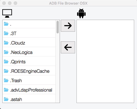 ADB File Browser OSX 0.1 : Main window