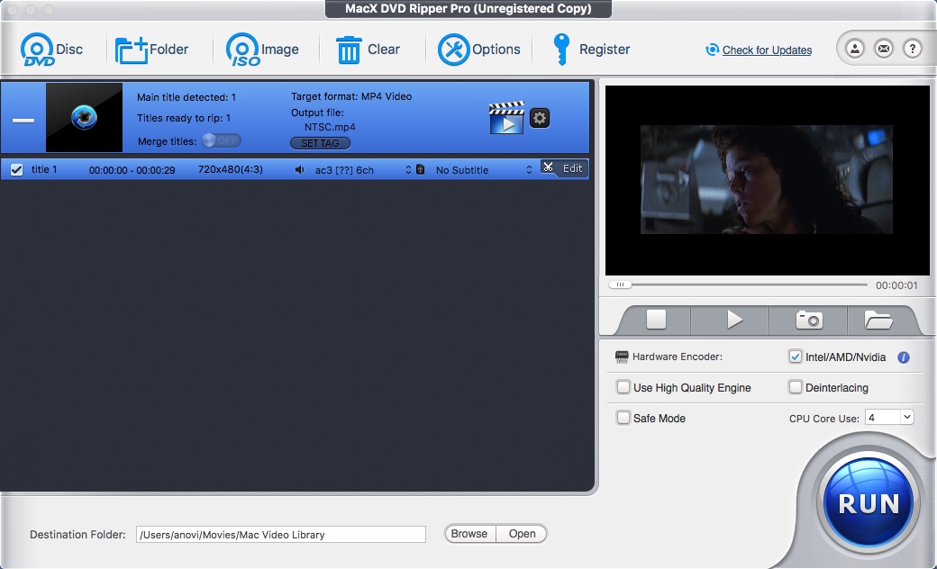 MacX DVD Ripper Pro 5.5 : Main Window