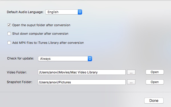 MacX DVD Ripper Pro 5.5 : Preferences Window
