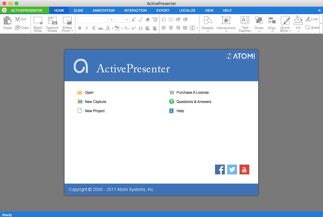ActivePresenter 6.0 beta : Main Window
