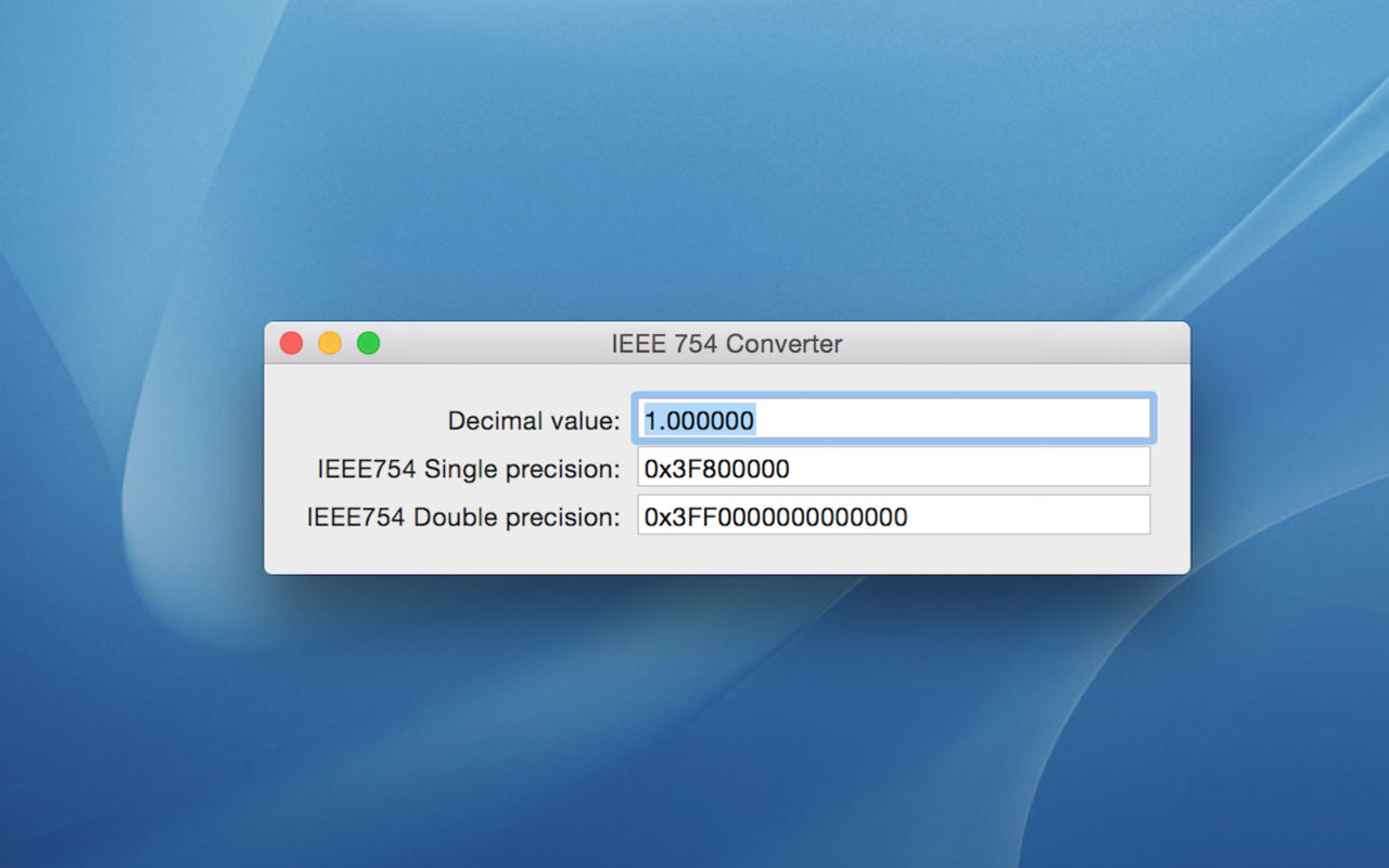 IEEE754Converter 1.0 : Main Window