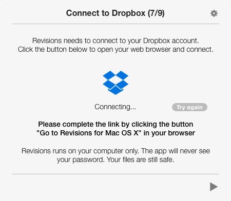 Revisions 2.3 : Connecting To Dropbox Account