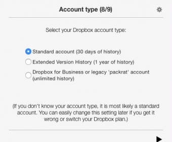 Selecting Account Type
