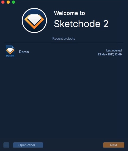 Sketchode 2 2.1 : Importing Demo Project