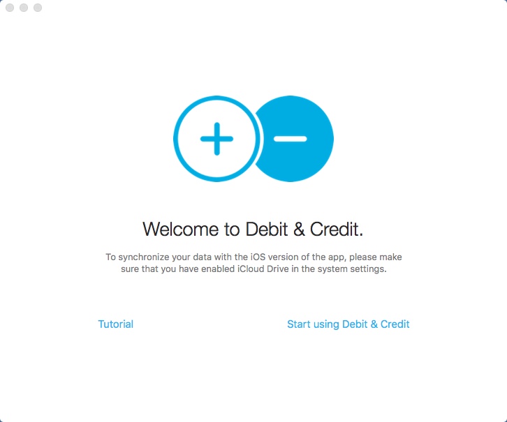 Debit & Credit 2.4 : Welcome Window