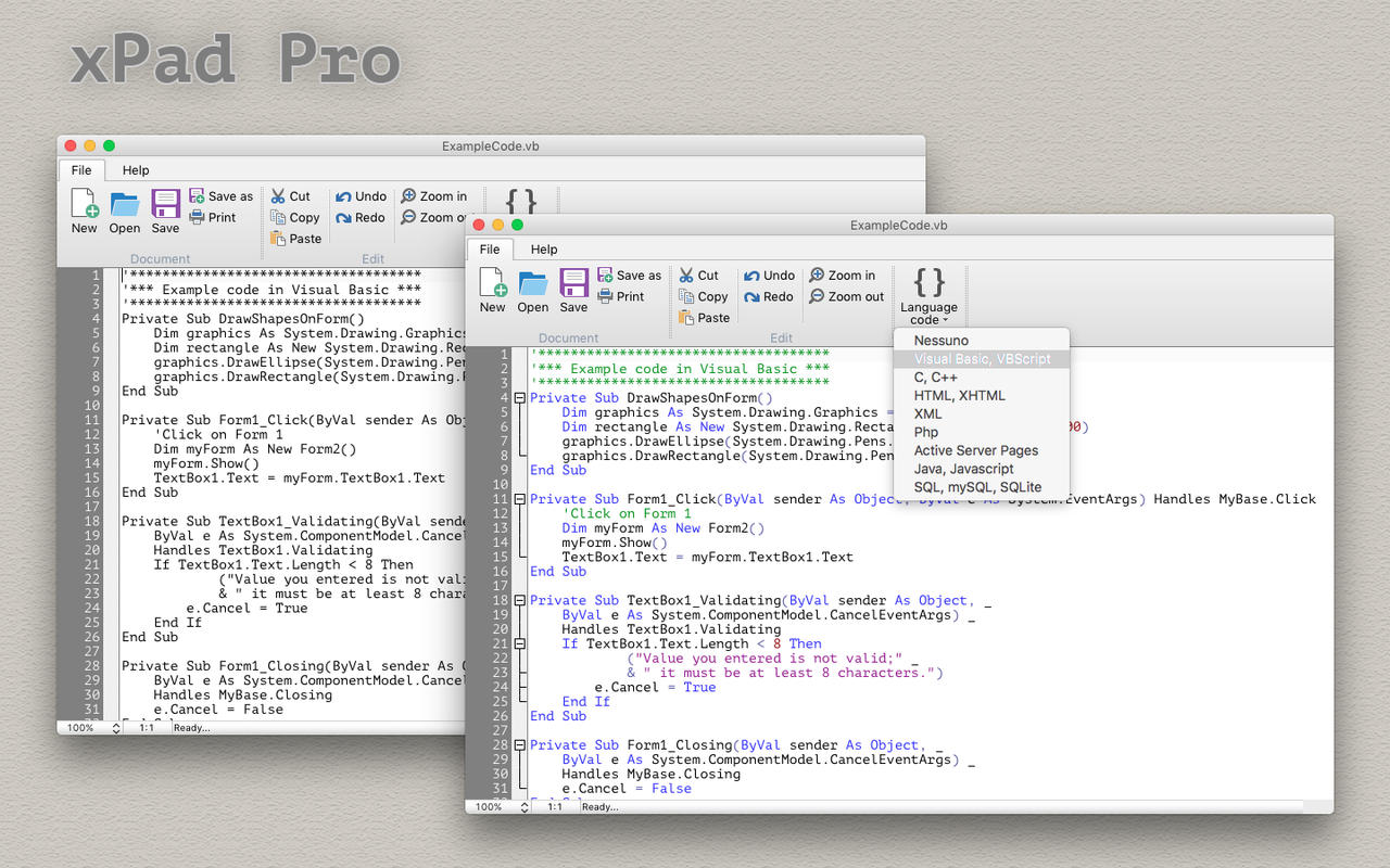 xPad Pro 1.0 : Main Window