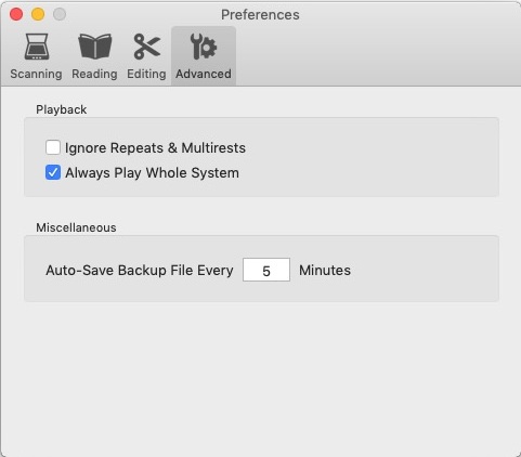 PhotoScore & NotateMe Ultimate 9.0 : Advanced Preferences 