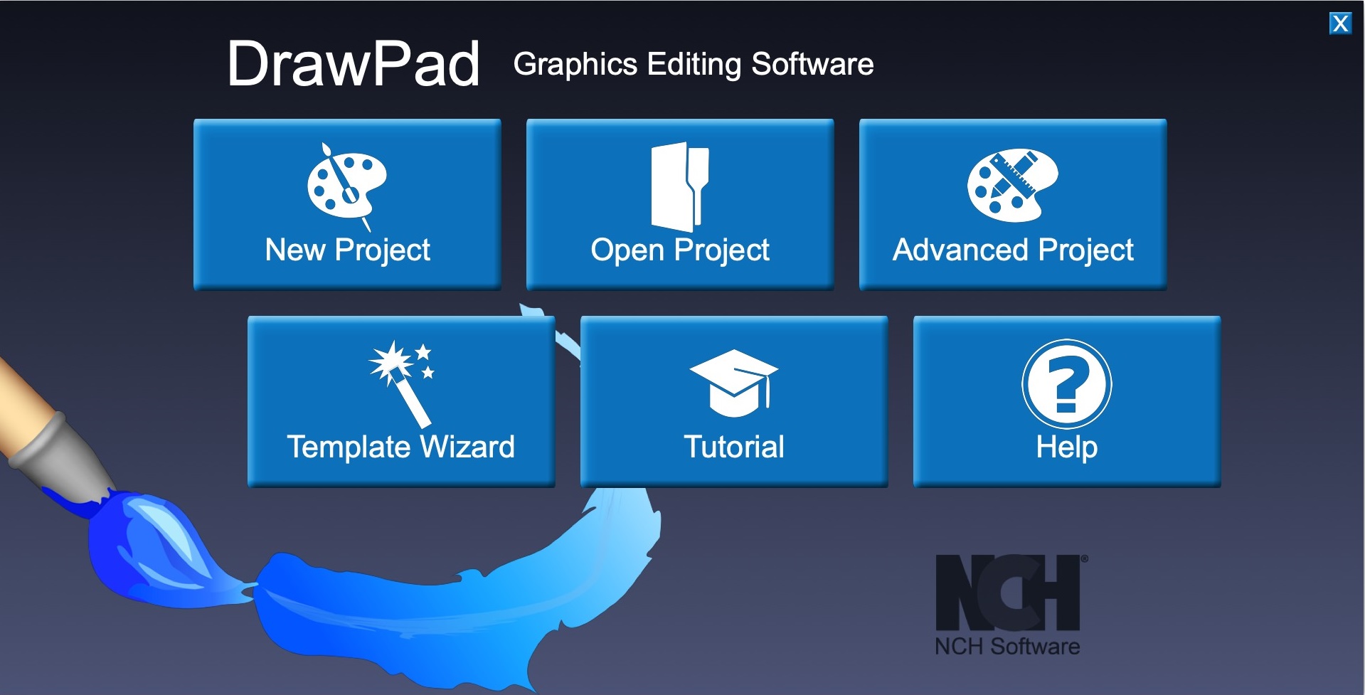 DrawPad Graphic Editor 5.2 : Welcome Screen