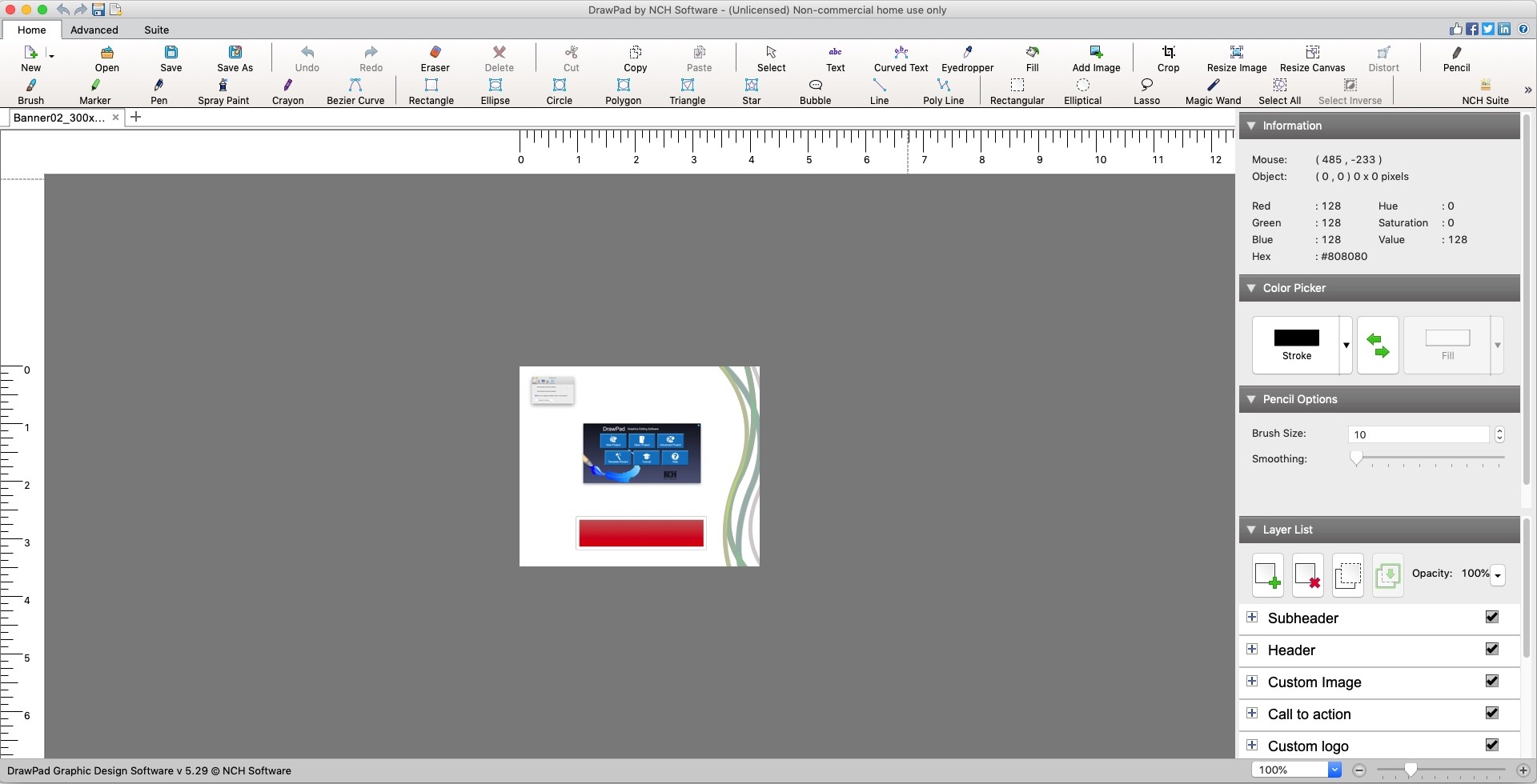 DrawPad Graphic Editor 5.2 : Main Screen