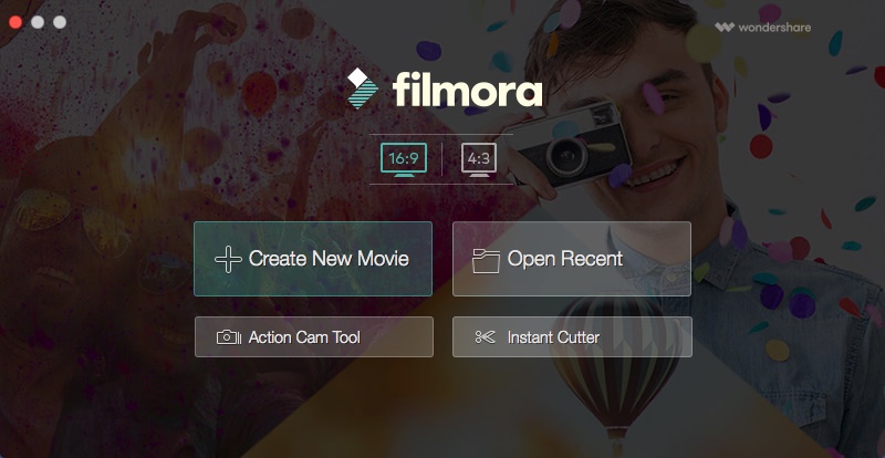 Wondershare Filmora 8.2 : Welcome Window