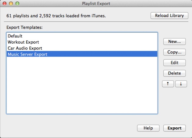 Playlist Export 2.3 : Main Screen
