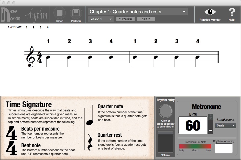 New Notes - Rhythm 3.0 : Main Window