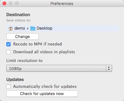 Mac VideoRipper Pro 1.0 : General Settings