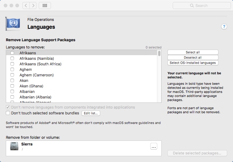 TinkerTool System 5.5 : Configuring Languages Settings