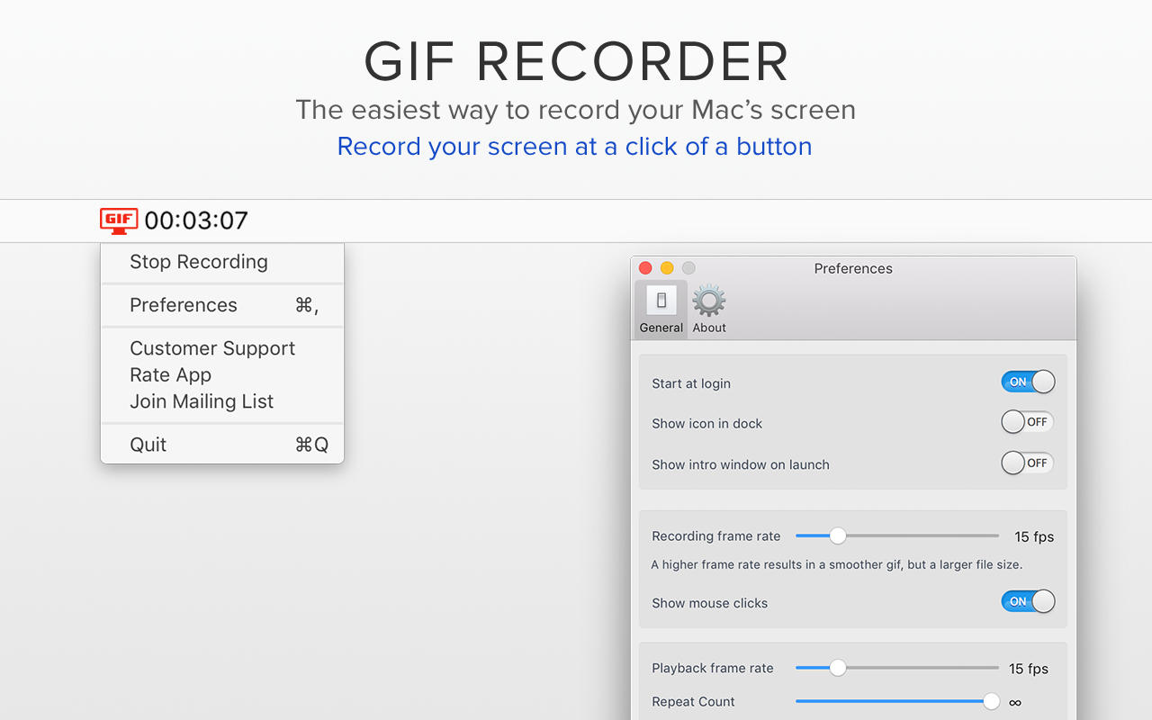 Gif Recorder 1.0 : Main Window