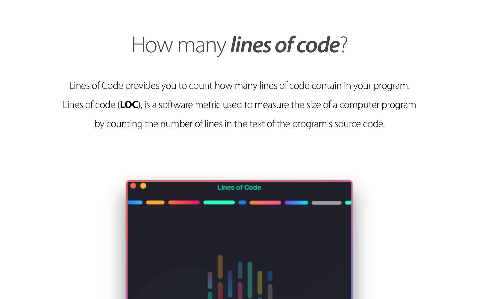 Lines of Code 1.0 : Main Window