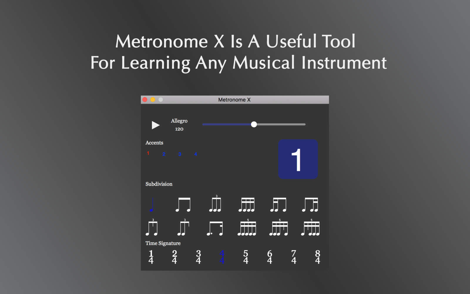 Metronome X : Main Window