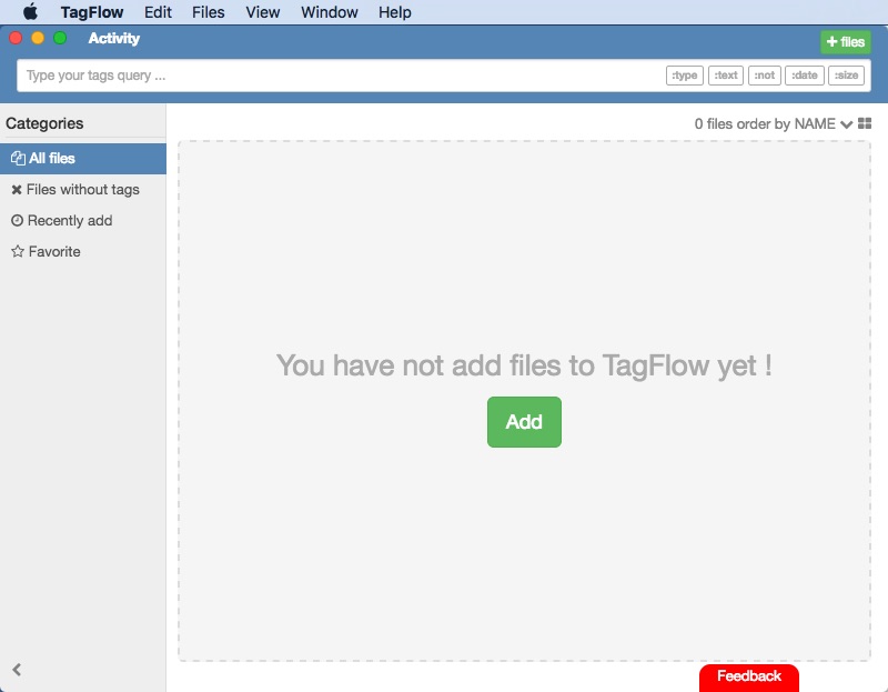 TagFlow 0.5 beta : Main window