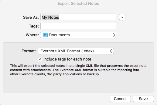 Evernote 6.1 : Exporting Note