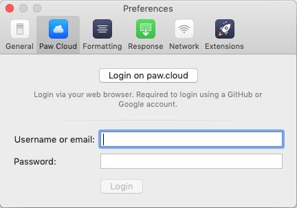 Paw HTTP Client 3.1 : Paw Cloud Preferences