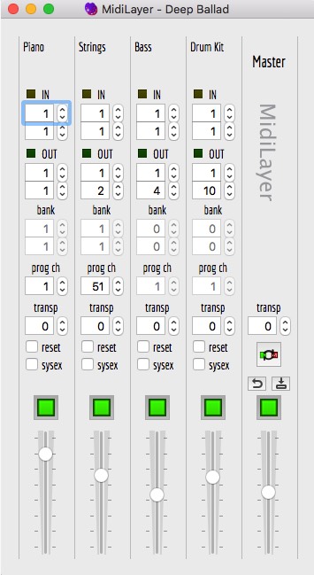 Midi Layer 1.0 : Main window