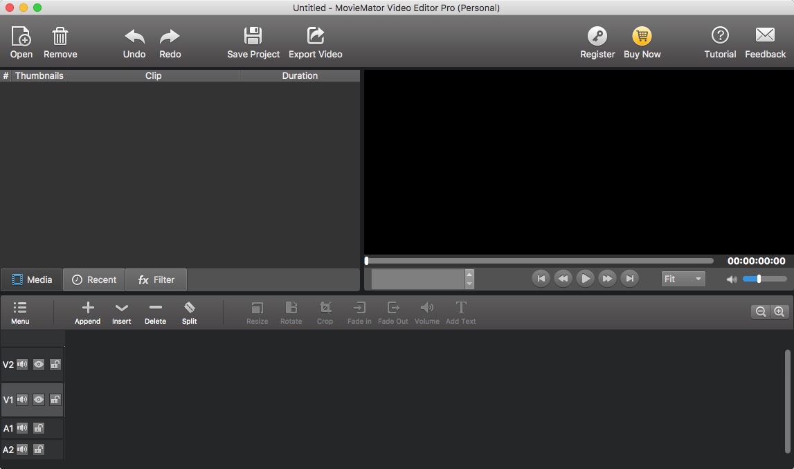 MovieMator Video Editor Pro 2.4 : Main Window