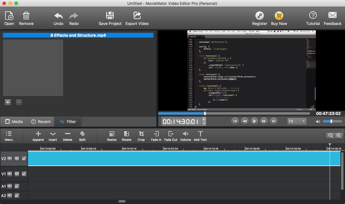 MovieMator Video Editor Pro 2.4 : Add Video Window