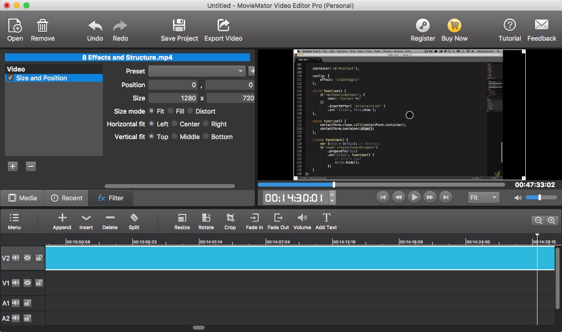 MovieMator Video Editor Pro 2.4 : Resize Options