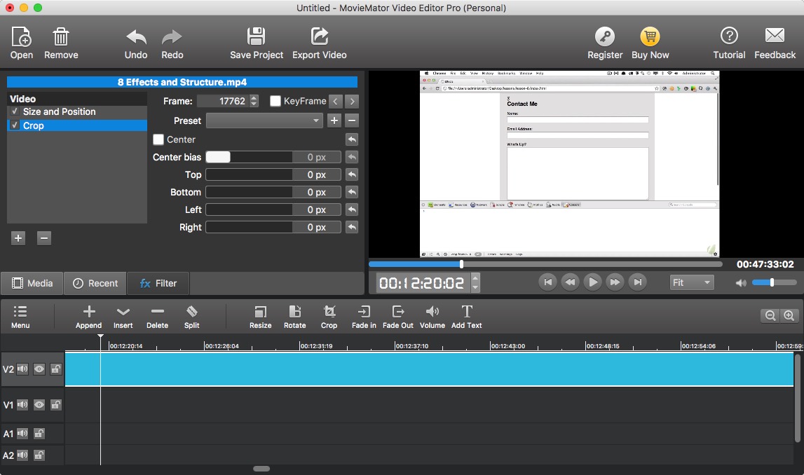 MovieMator Video Editor Pro 2.4 : Crop Options
