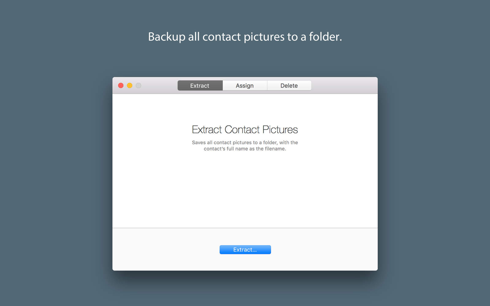 Backup Contact Pictures 1.0 : Main Window