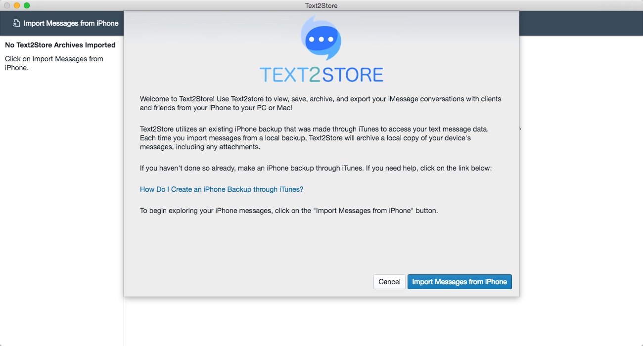 Text2Store 1.1 : Welcome Window