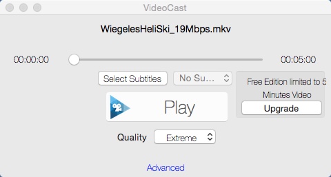 VideoCast for ChromeCast 1.8 : Player Window