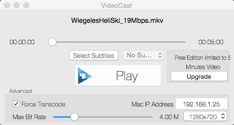 VideoCast for ChromeCast 1.8 : Configuring Advanced Playback Settings