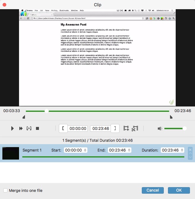 Tipard Mac Video Enhancer 9.1 : Trim Options