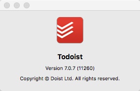 Todoist: To Do List | Task List 7.0 : About Window