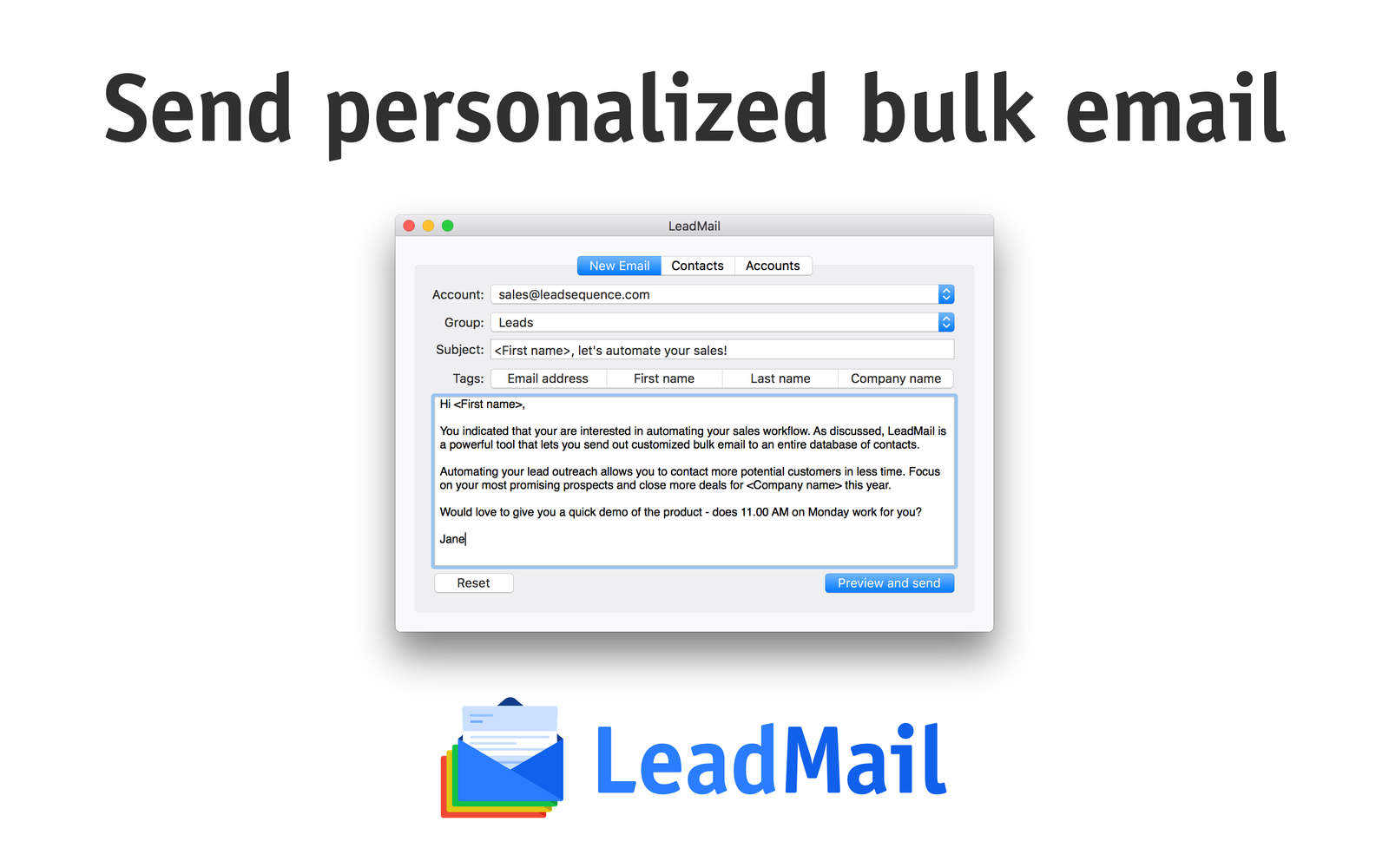 LeadMail 1.1 : Main Window