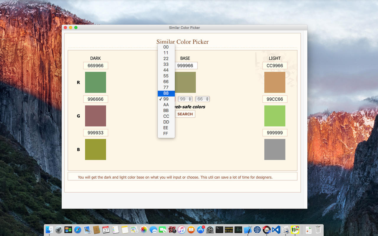 Similar Color Picker 1.0 : Main Window