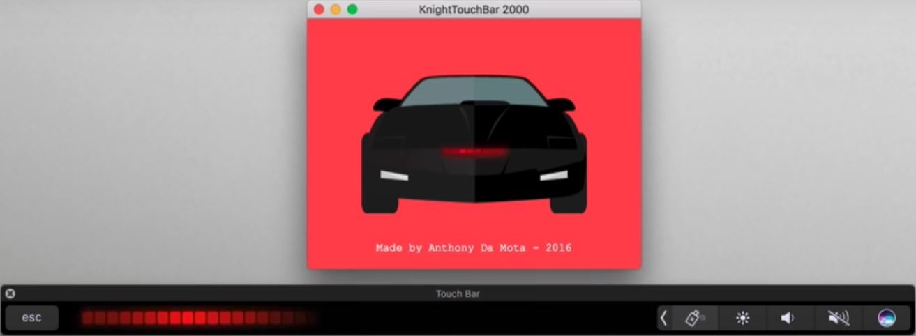 KnightTouchBar2000 1.1 : Main Window