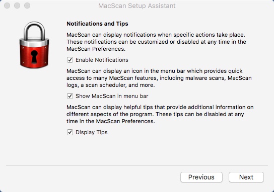 MacScan 3.1 : Setup Assistant
